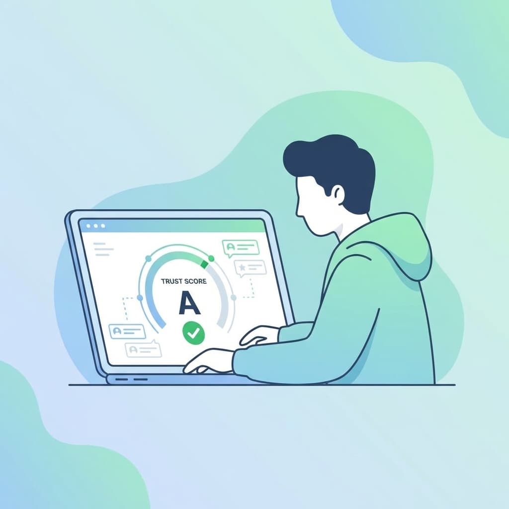 Person using RateBud on laptop