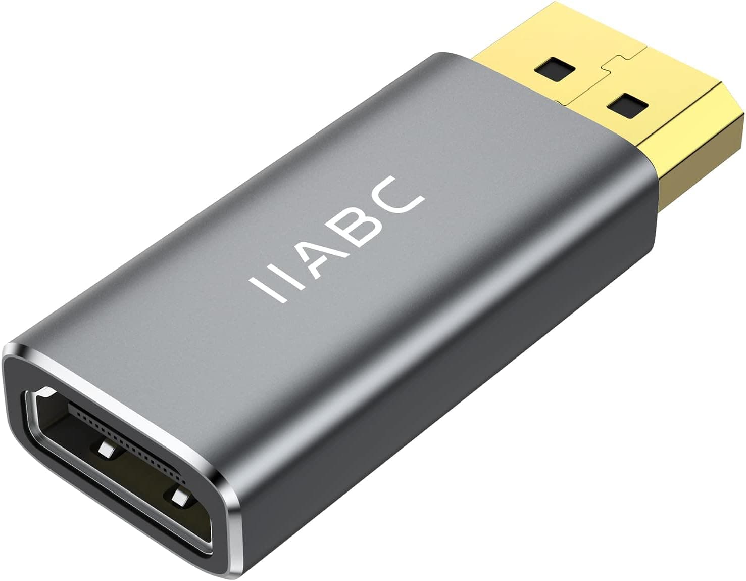 IIABC Displayport to HDMI Adapter 4K 24K Gold Plated Displayport DP to HDMI Female Converter，Uni-Directional Display Port to HDMI Converter Compatible for Lenovo, HP, Dell &More- Grey