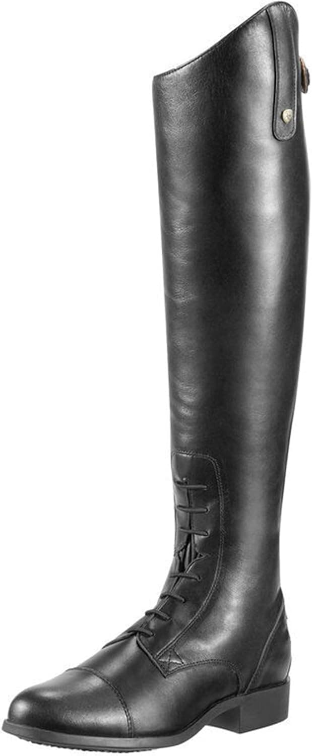 Riding Boots for Men and Women, Retro Lace-Up PU Leather Long Riding Boots for Beginners