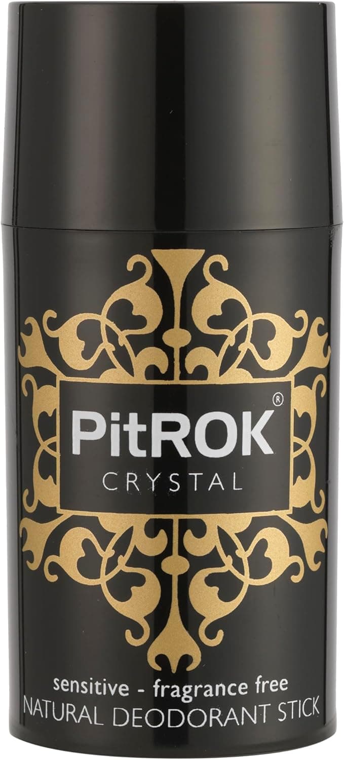 PitROK Original Crystal Natural Deodorant Stick 1x100g. Refillable 'Push-Up' Format. Vegan, Cruelty Free, Fragrance Free. Sensitive Skin.