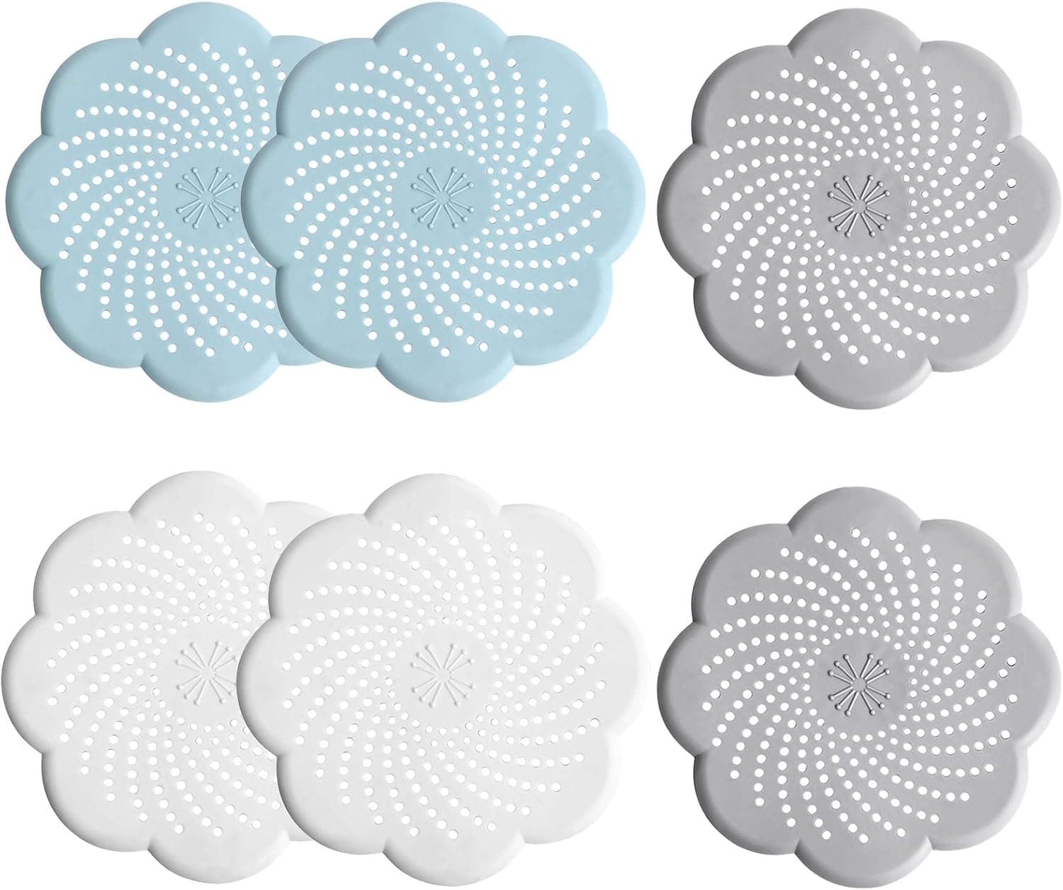 6 Pièces Protection de Drain de Silicone, Diamètre 14.4 cm Attrape Cheveux Douche, Empêchent Le Colmatage des Tuyaux D'évacuation, Adaptés aux Salles de Bains, Salles d'eau et Cuisines