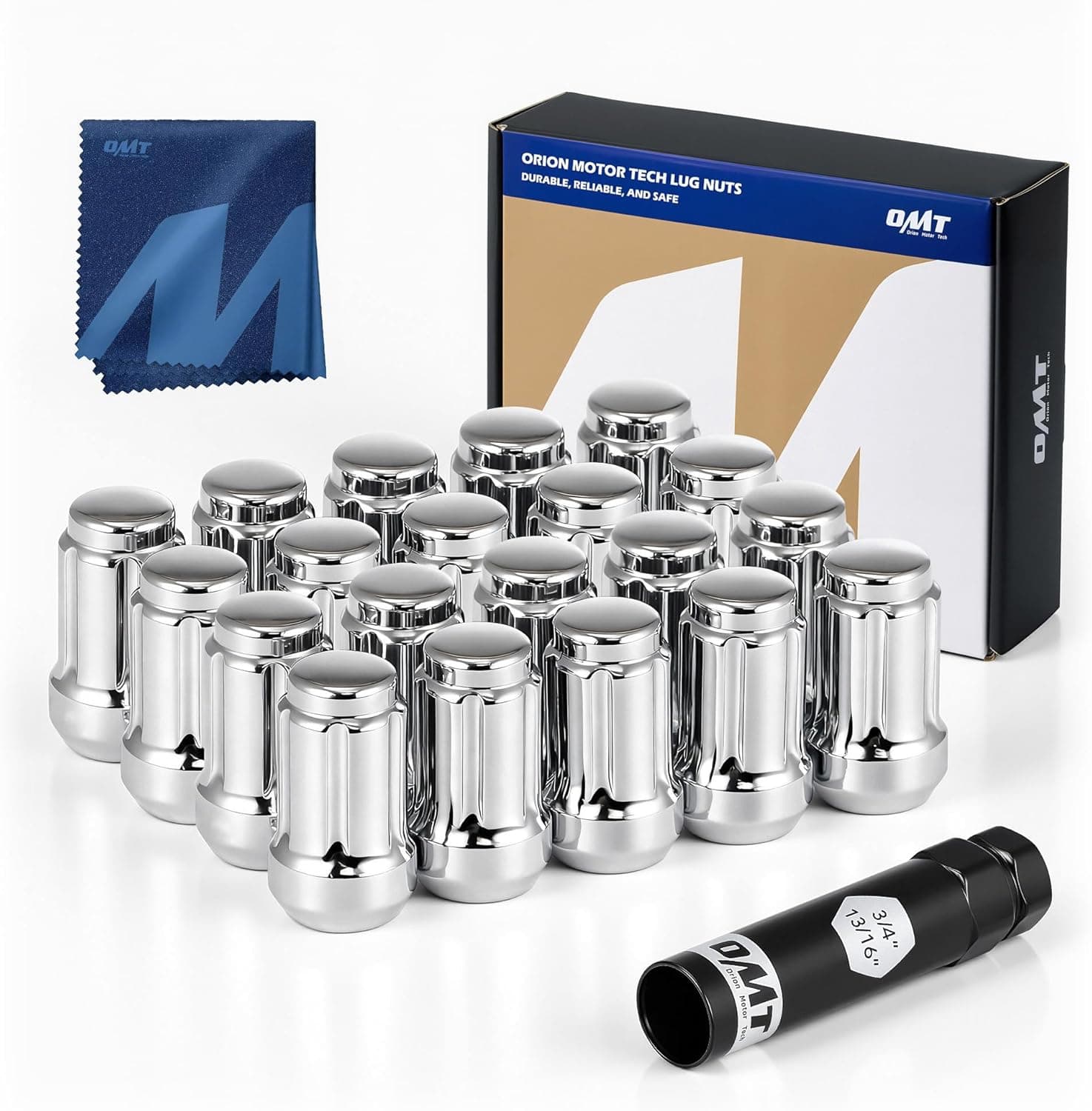 Orion Motor Tech M12x1.5 Lug Nuts,12x1.5mm Wheel Lug Nuts Compatible with Ford Fusion Focus Escape, Honda Accord CRV Civic, Chevy Malibu Impala Aftermarket Wheel, Set of 20